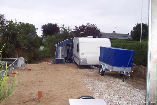 Campingvognen er leveret